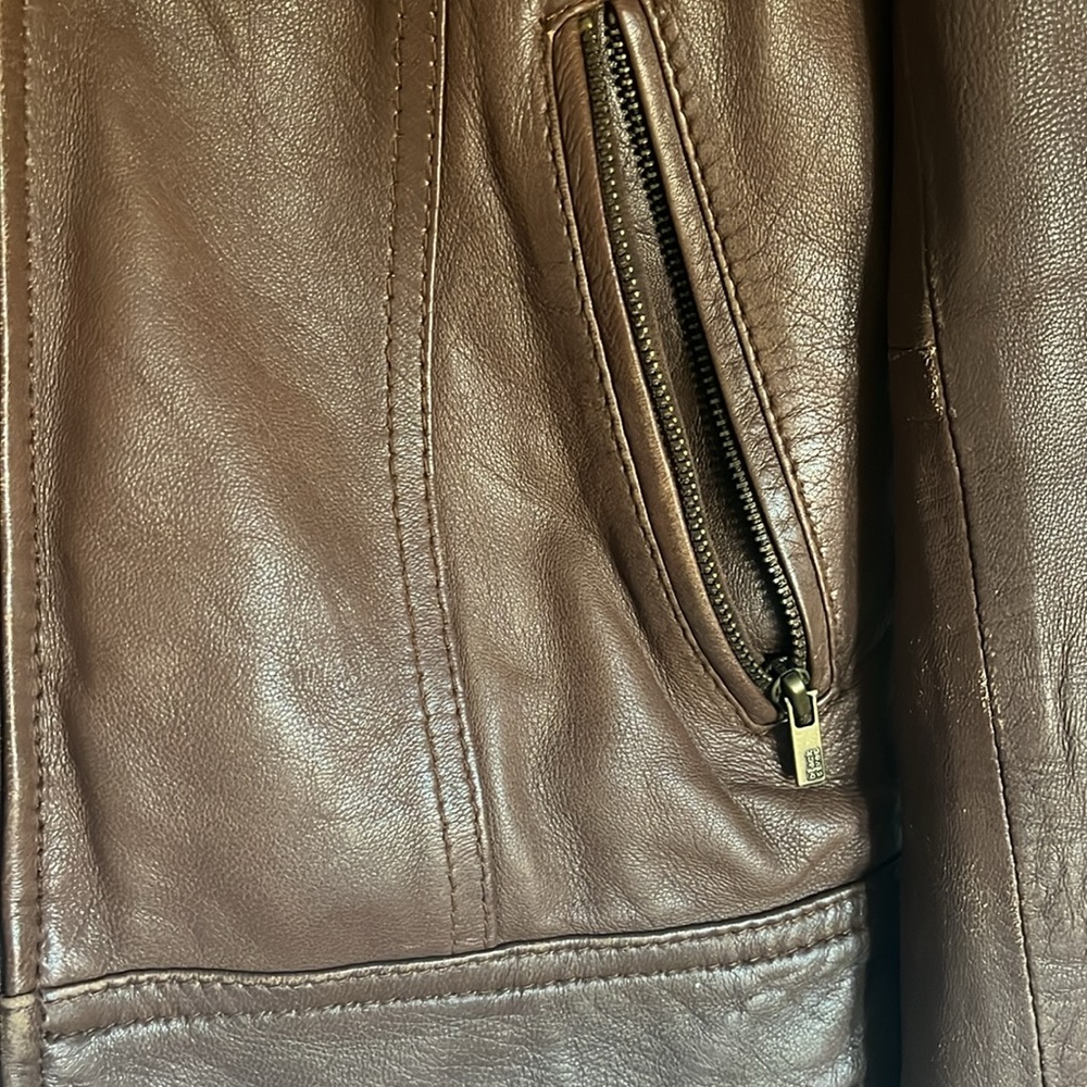 Black Rivet Brown Leather Jacket - Picture 3 of 8